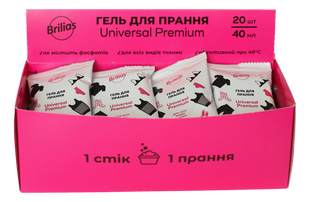 Гель для стирки Brilias Universal Premium 40 мл х20 шт (пакетик на одну стирку) 10-112 фото